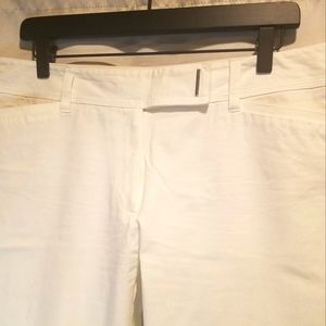 White crop stretch pants